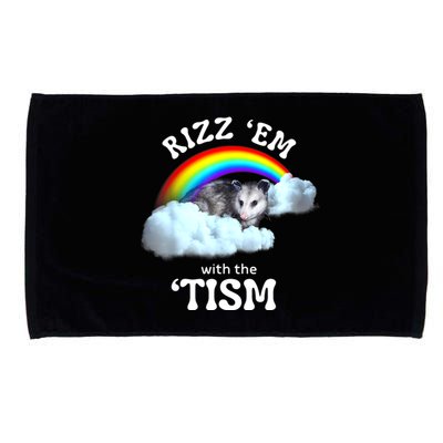 Autism Funny Rizz Em With The Tism Meme Autistic Opossum Microfiber Hand Towel