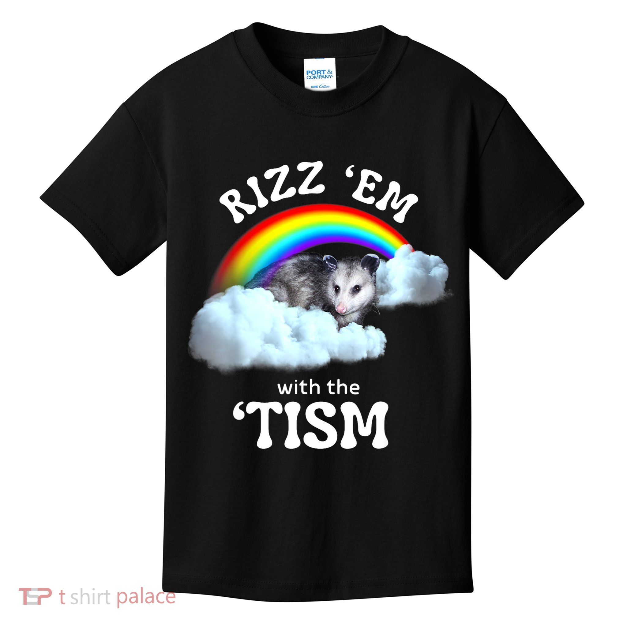 Autism Funny Rizz Em With The Tism Meme Autistic Opossum Kids T-Shirt