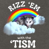 Autism Funny Rizz Em With The Tism Meme Autistic Opossum Cotton Canvas Backpack