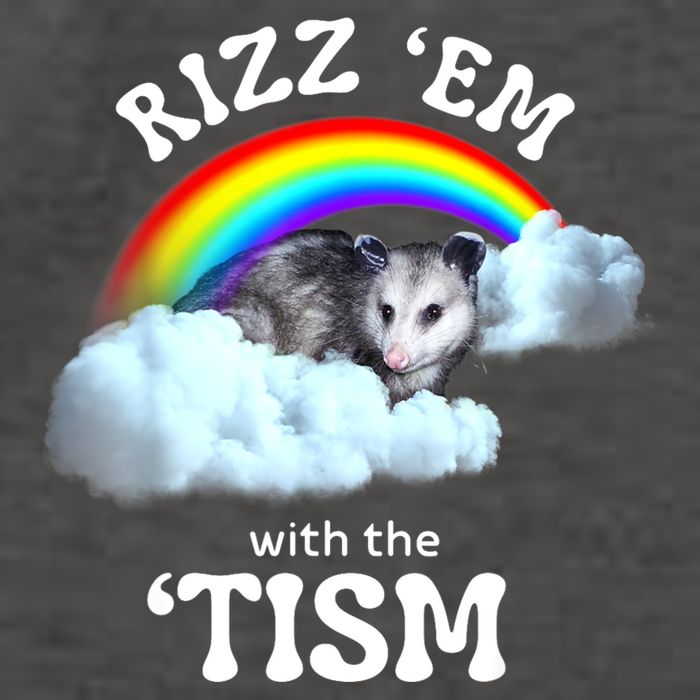 Autism Funny Rizz Em With The Tism Meme Autistic Opossum Vector Backpack