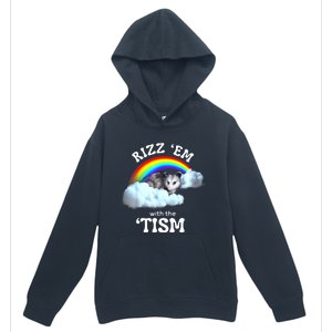 Autism Funny Rizz Em With The Tism Meme Autistic Opossum Urban Pullover Hoodie