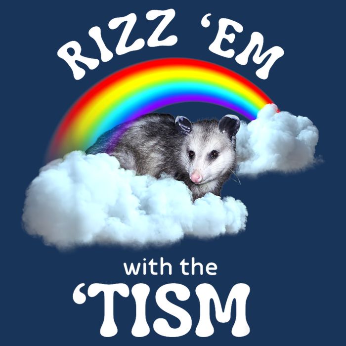 Autism Funny Rizz Em With The Tism Meme Autistic Opossum Infant Baby Jersey Bodysuit