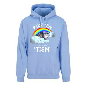 Autism Funny Rizz Em With The Tism Meme Autistic Opossum Unisex Surf Hoodie