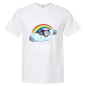 Autism Funny Rizz Em With The Tism Meme Autistic Opossum Garment-Dyed Heavyweight T-Shirt