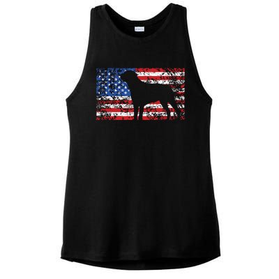 American Flag Rottweiler Dog 4th Of July USA Gift Ladies PosiCharge Tri-Blend Wicking Tank