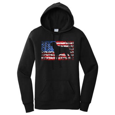 American Flag Rottweiler Dog 4th Of July USA Gift Women's Pullover Hoodie