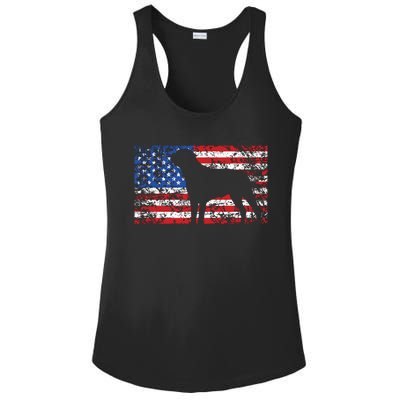 American Flag Rottweiler Dog 4th Of July USA Gift Ladies PosiCharge Competitor Racerback Tank