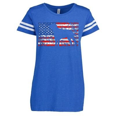 American Flag Rottweiler Dog 4th Of July USA Gift Enza Ladies Jersey Football T-Shirt