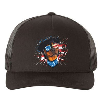 American Flag Rottweiler Dog Lover Funny 4th Of July Dog Yupoong Adult 5-Panel Trucker Hat