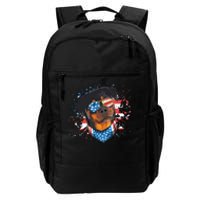 American Flag Rottweiler Dog Lover Funny 4th Of July Dog Daily Commute Backpack