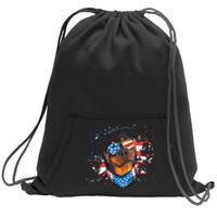 American Flag Rottweiler Dog Lover Funny 4th Of July Dog Sweatshirt Cinch Pack Bag