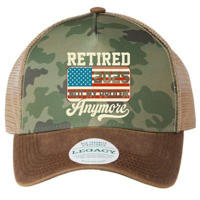 American Flag Retired 2025 Not My Problem Anymore Legacy Tie Dye Trucker Hat