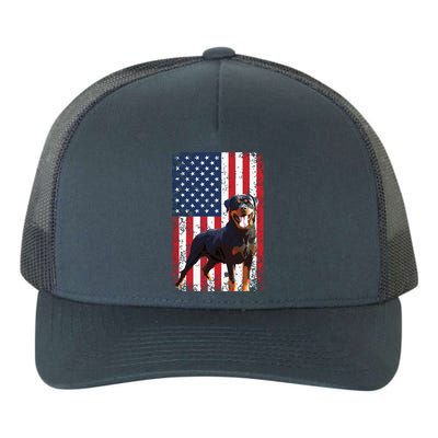 American Flag Rottweiler Dog Lover Funny 4th Of July Dog Yupoong Adult 5-Panel Trucker Hat