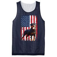 American Flag Rottweiler Dog Lover Funny 4th Of July Dog Mesh Reversible Basketball Jersey Tank