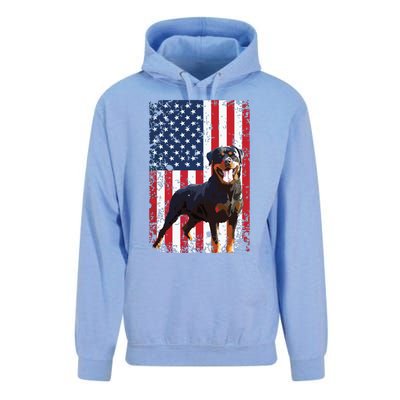 American Flag Rottweiler Dog Lover Funny 4th Of July Dog Unisex Surf Hoodie