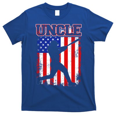 American Flag Retro Baseball Uncle Funny Fathers Day Cool Gift T-Shirt