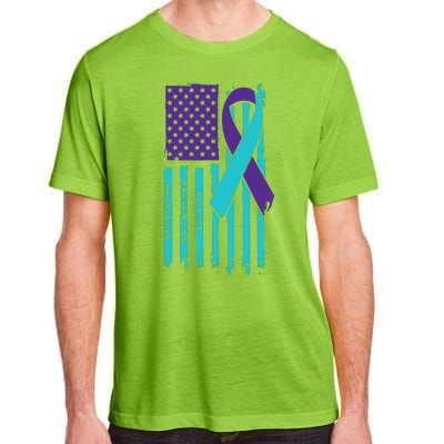 American Flag Ribbon Suicide Awareness Adult ChromaSoft Performance T-Shirt