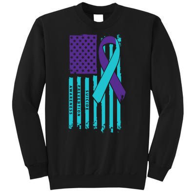 American Flag Ribbon Suicide Awareness Sweatshirt