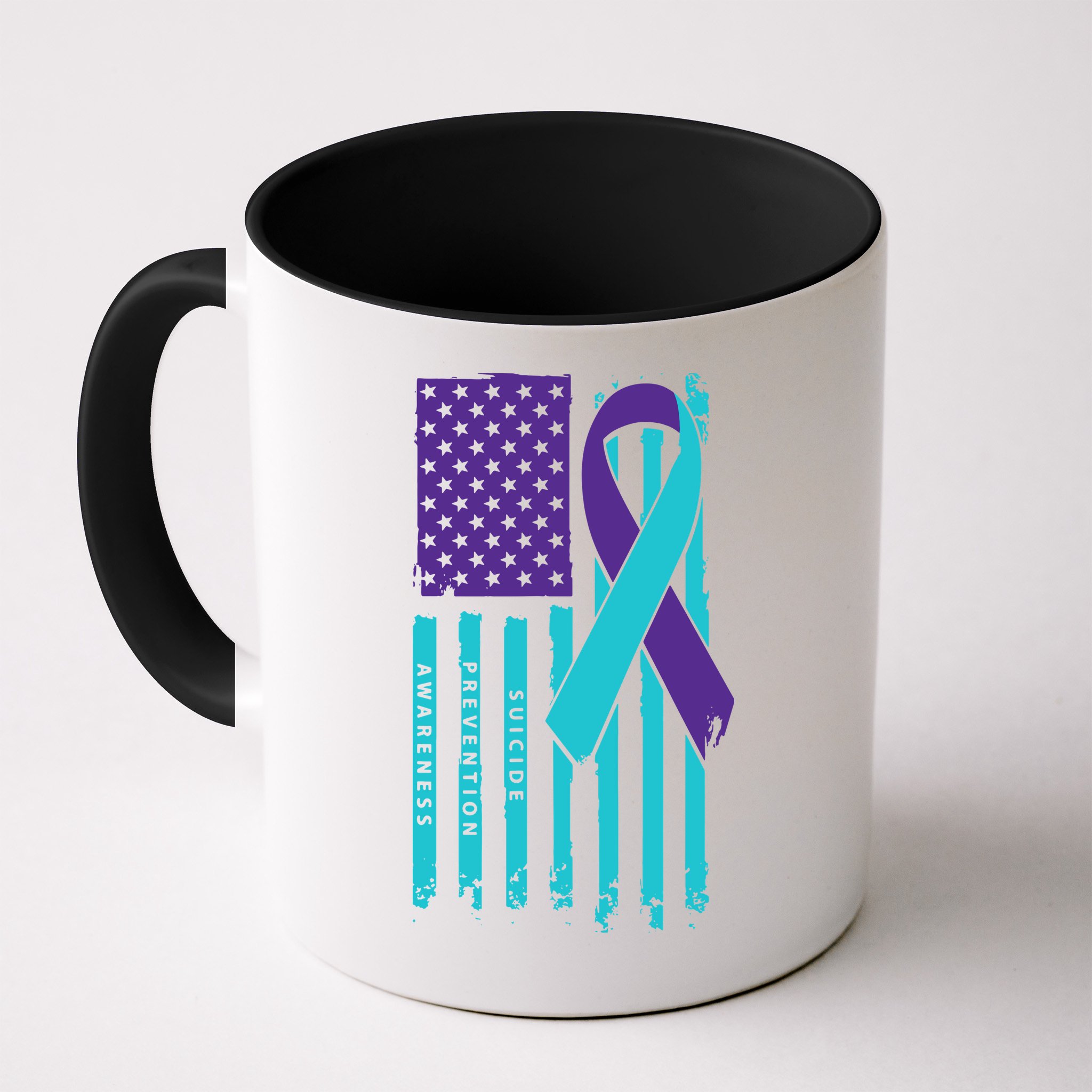 American Flag Ribbon Suicide Awareness Mug