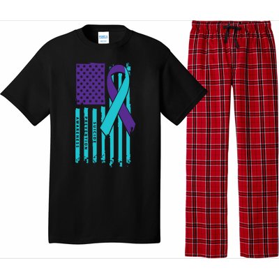 American Flag Ribbon Suicide Awareness Pajama Set