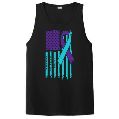 American Flag Ribbon Suicide Awareness PosiCharge Competitor Tank