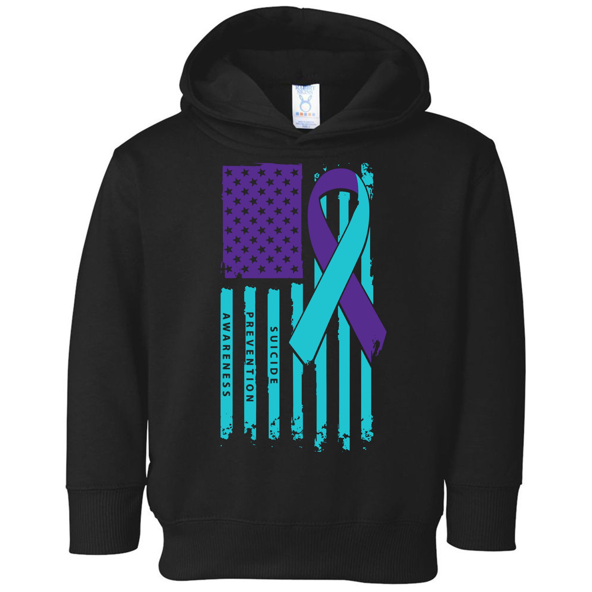 American Flag Ribbon Suicide Awareness Toddler Hoodie