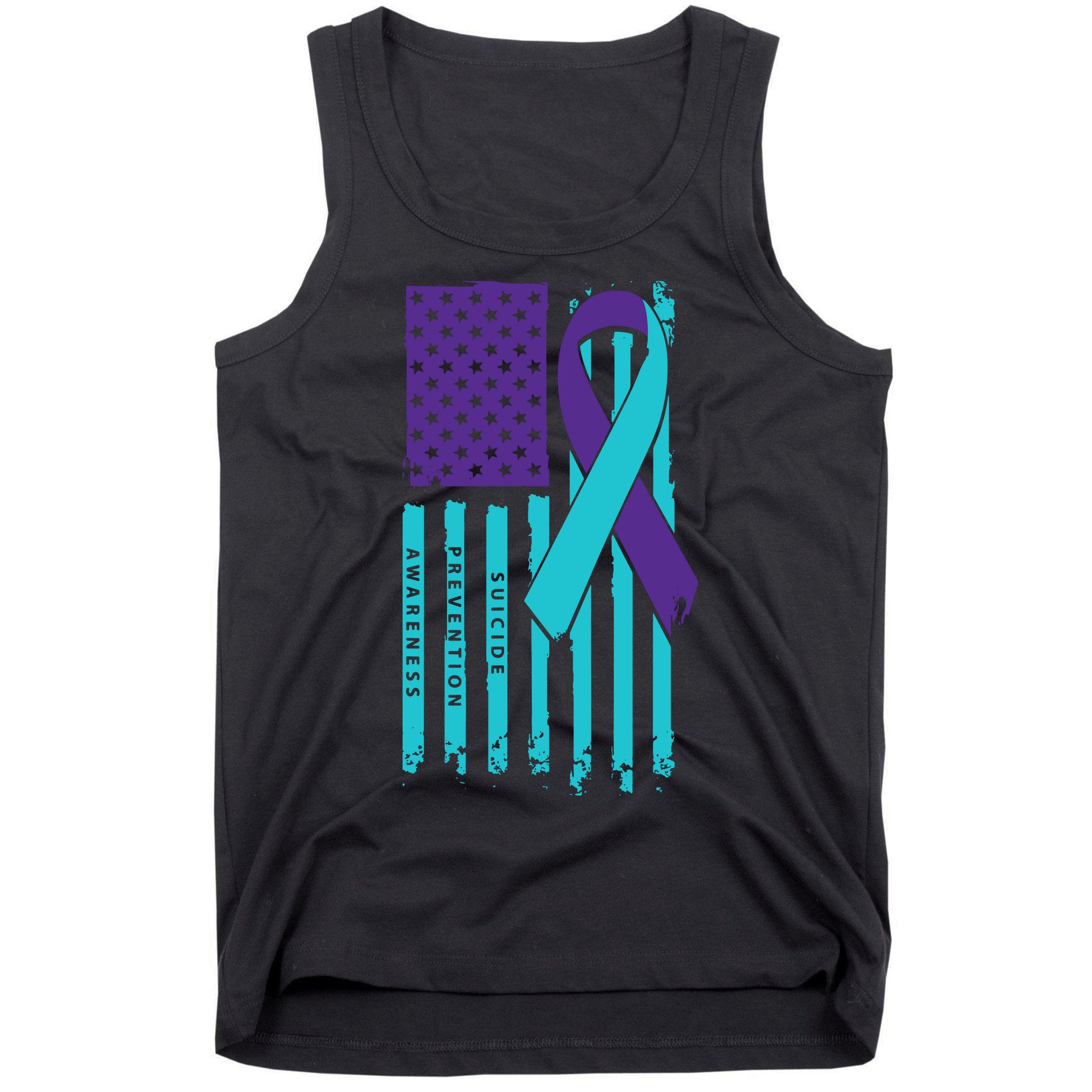 American Flag Ribbon Suicide Awareness Tank Top