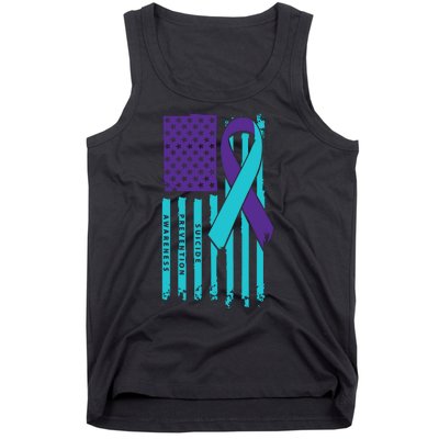 American Flag Ribbon Suicide Awareness Tank Top