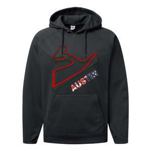 Austin Formula Racing Track Circuit Map For Fans Performance Fleece Hoodie