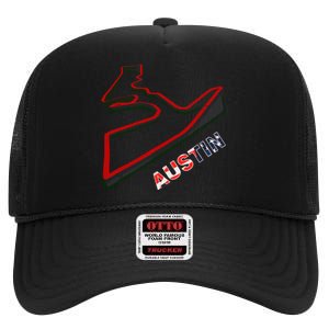 Austin Formula Racing Track Circuit Map For Fans High Crown Mesh Back Trucker Hat