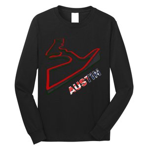 Austin Formula Racing Track Circuit Map For Fans Long Sleeve Shirt