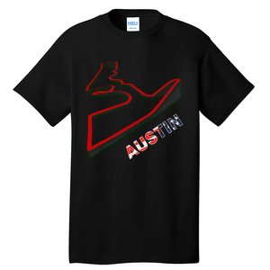 Austin Formula Racing Track Circuit Map For Fans Tall T-Shirt