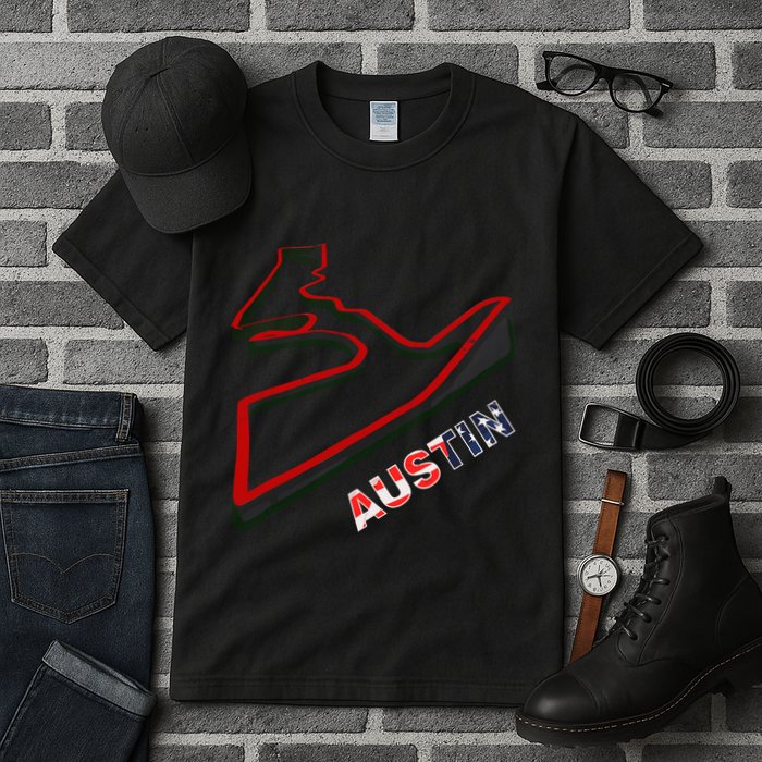 Austin Formula Racing Track Circuit Map For Fans Tall T-Shirt