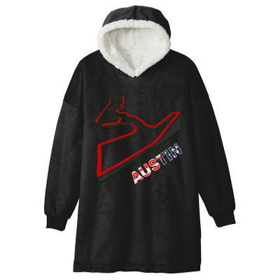 Austin Formula Racing Track Circuit Map For Fans Hooded Wearable Blanket