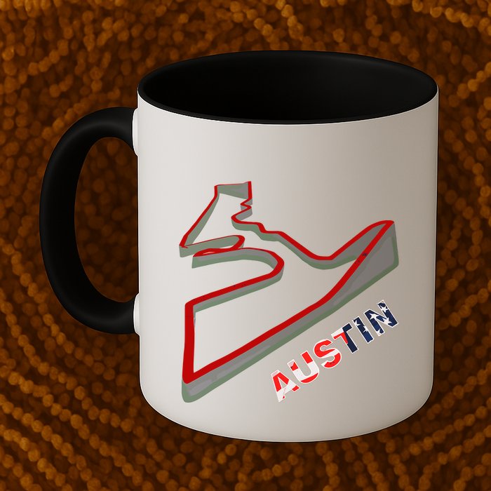 Austin Formula Racing Track Circuit Map For Fans Mug