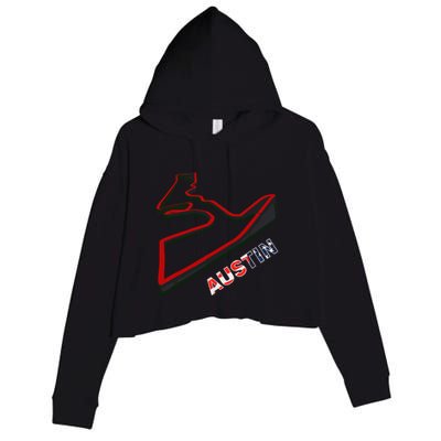 Austin Formula Racing Track Circuit Map For Fans Crop Fleece Hoodie