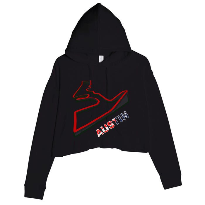 Austin Formula Racing Track Circuit Map For Fans Crop Fleece Hoodie