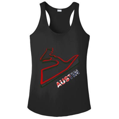 Austin Formula Racing Track Circuit Map For Fans Ladies PosiCharge Competitor Racerback Tank