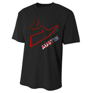 Austin Formula Racing Track Circuit Map For Fans Performance Sprint T-Shirt