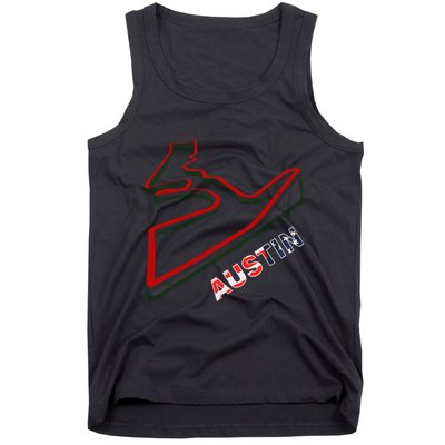 Austin Formula Racing Track Circuit Map For Fans Tank Top