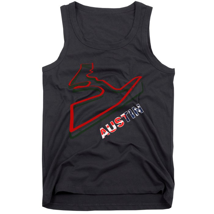 Austin Formula Racing Track Circuit Map For Fans Tank Top