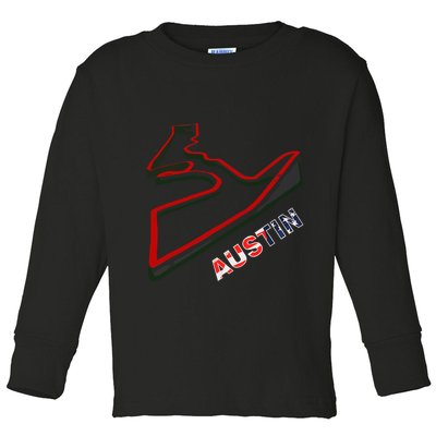 Austin Formula Racing Track Circuit Map For Fans Toddler Long Sleeve Shirt