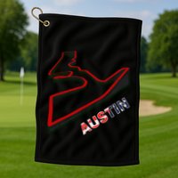 Austin Formula Racing Track Circuit Map For Fans Golf Towel