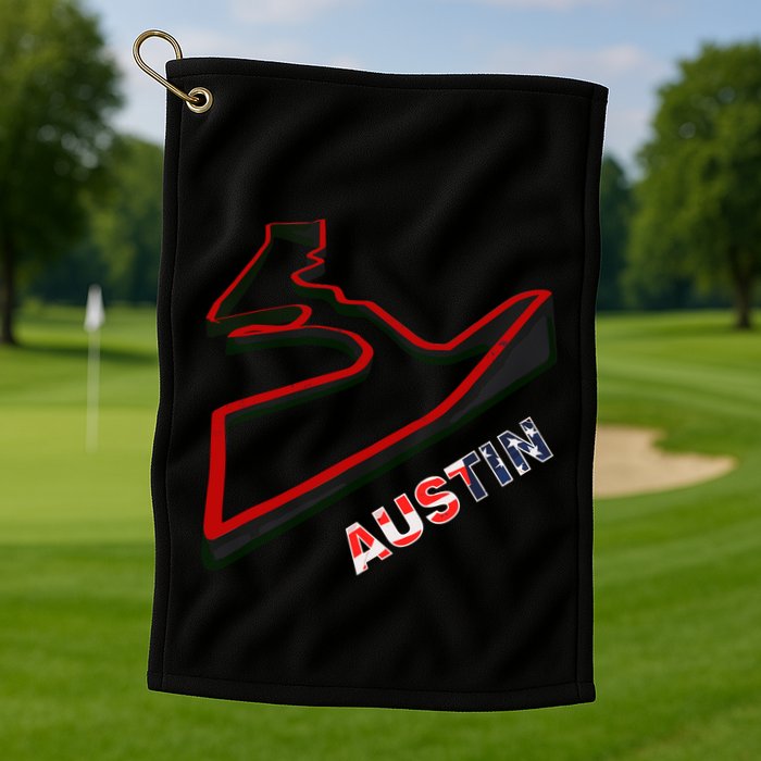 Austin Formula Racing Track Circuit Map For Fans Golf Towel