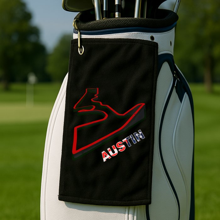 Austin Formula Racing Track Circuit Map For Fans Golf Towel