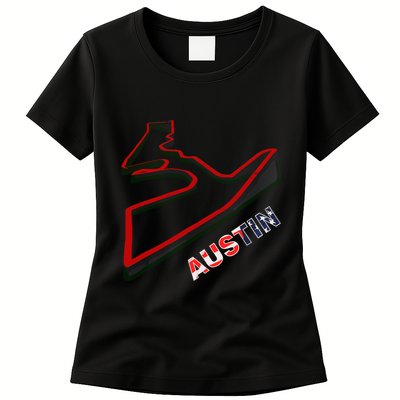 Austin Formula Racing Track Circuit Map For Fans Womens T-Shirt