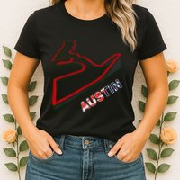 Austin Formula Racing Track Circuit Map For Fans Womens T-Shirt