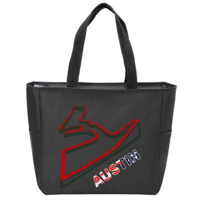 Austin Formula Racing Track Circuit Map For Fans Zip Tote Bag