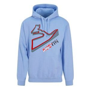 Austin Formula Racing Track Circuit Map For Fans Unisex Surf Hoodie