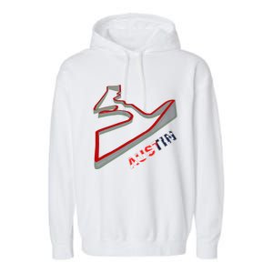 Austin Formula Racing Track Circuit Map For Fans Garment-Dyed Fleece Hoodie